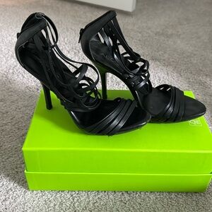 Aldo black strappy heels